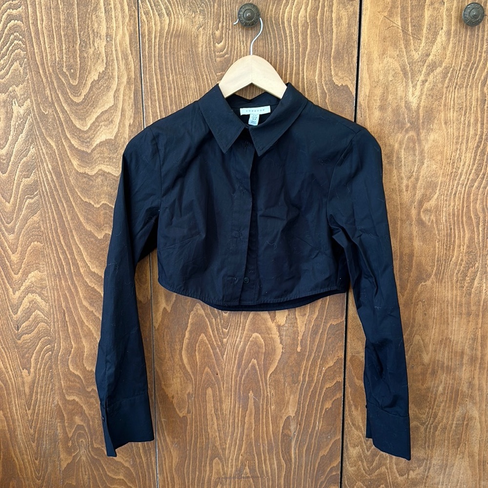 NWT Cropped Button Down